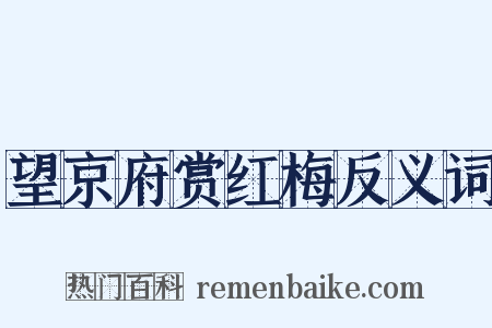 望京府赏红梅反义词是什么意思的图片